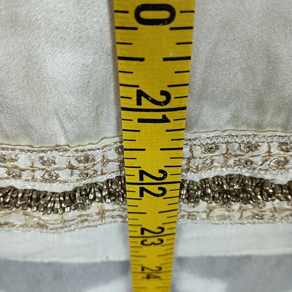 Beaded Mirror Halter Top Women Extra Small Gold Sleeveless Festival Boho Party - Picture 9 of 11